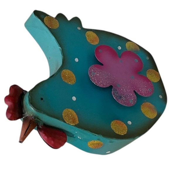 Burton & Burton Whimsical Tin Chicken Hen Figurine Decor - Picture 6 of 6